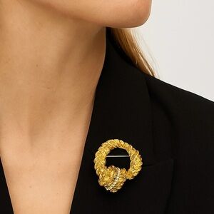 Rare Vintage Christian Dior Statement Brooch Pin - Gold-Tone Couture